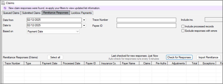 Auto-Import Remittance Responses