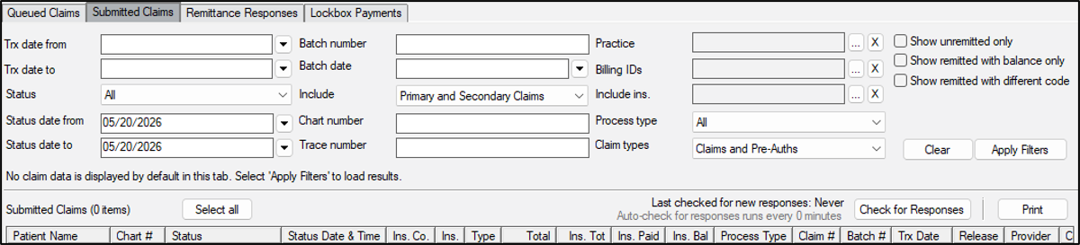 View Claim Statuses