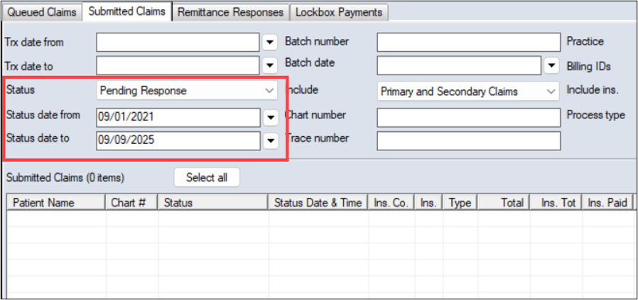 View Claim Statuses