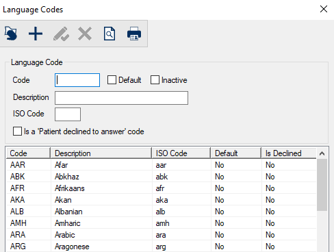 Language Codes